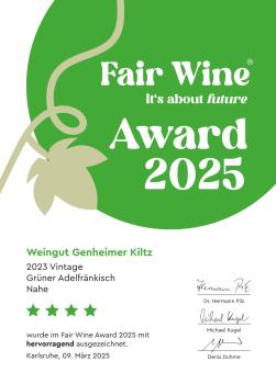 Preview: 2023-er Grüner Adelfränkisch QbA trocken - Genheimer Kiltz
